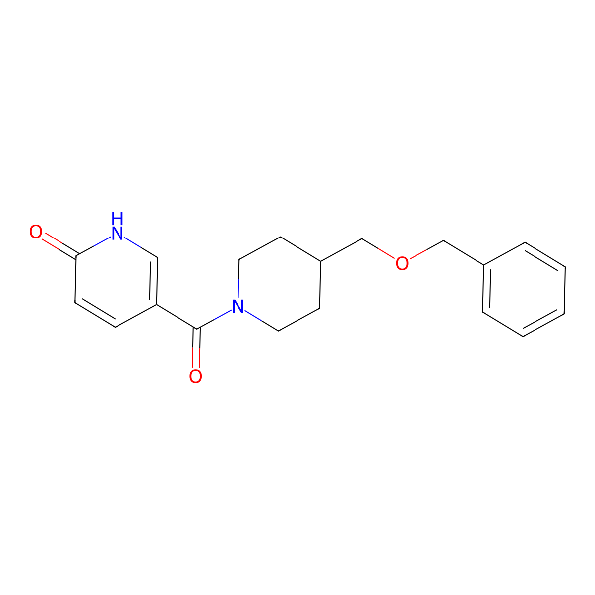 5-(4-((benzyloxy)methyl)piperidine-1-carbonyl)pyridin-2(1H)-one molecular structure, CAS 1226449-82-6