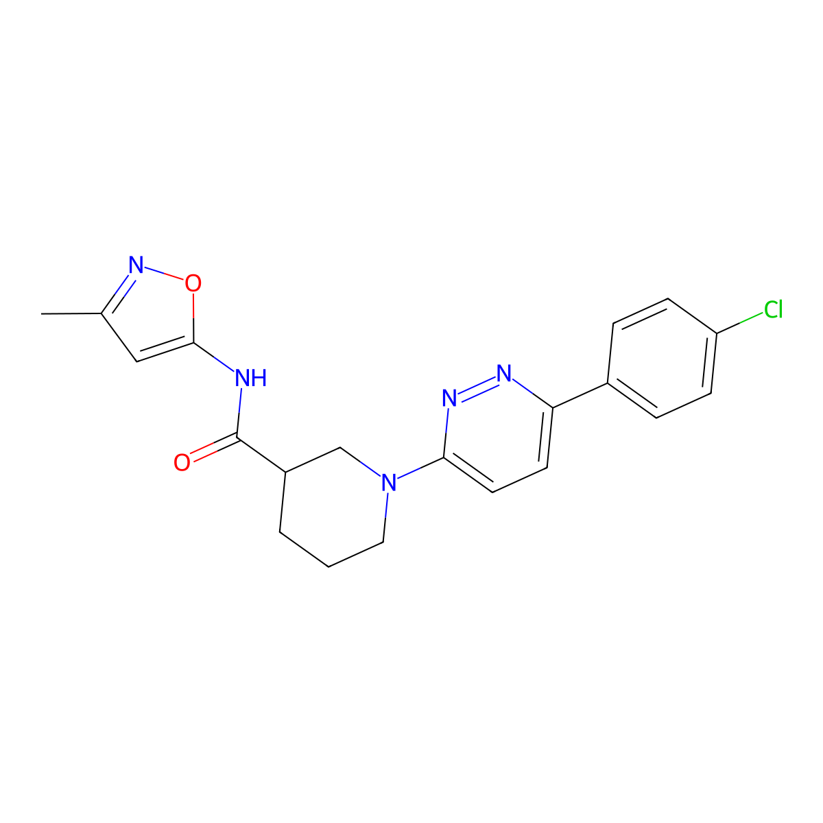 1-(6-(4-chlorophenyl)pyridazin-3-yl)-N-(3-methylisoxazol-5-yl)piperidine-3-carboxamide molecular structure, CAS 1226449-88-2