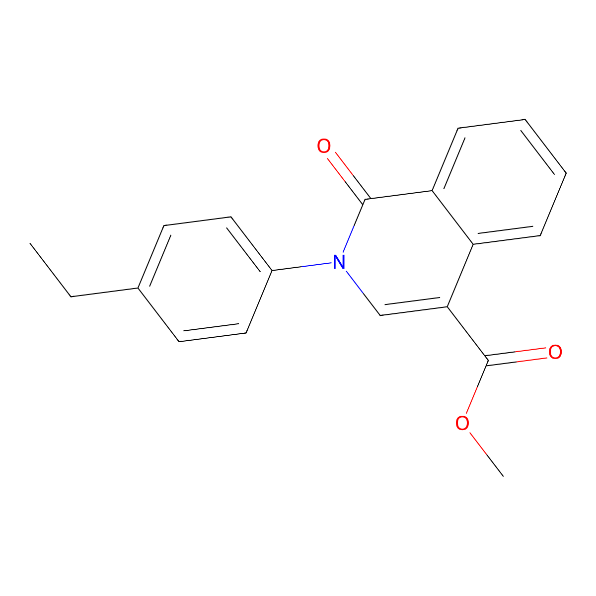 Methyl 2-(4-ethylphenyl)-1-oxo-1,2-dihydroisoquinoline-4-carboxylate molecular structure, CAS 1226449-89-3