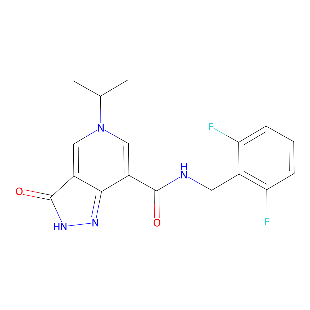 N-(2,6-difluorobenzyl)-5-isopropyl-3-oxo-3,5-dihydro-2H-pyrazolo[4,3-c]pyridine-7-carboxamide molecular structure, CAS 1226449-90-6