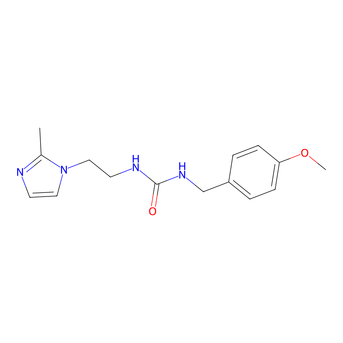 1-(4-methoxybenzyl)-3-(2-(2-methyl-1H-imidazol-1-yl)ethyl)urea molecular structure, CAS 1226449-91-7
