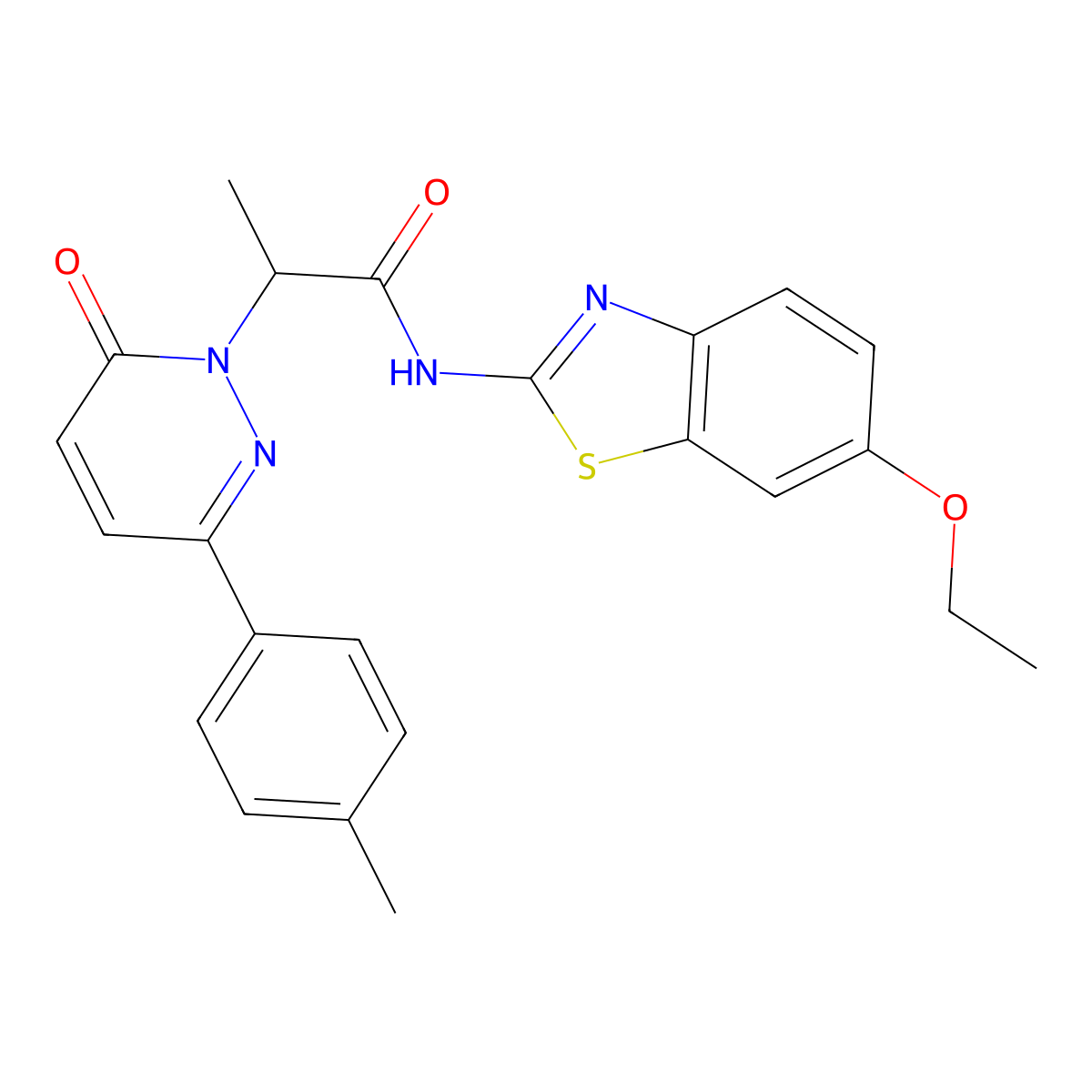 N-(6-ethoxybenzo[d]thiazol-2-yl)-2-(6-oxo-3-(p-tolyl)pyridazin-1(6H)-yl)propanamide molecular structure, CAS 1226449-98-4