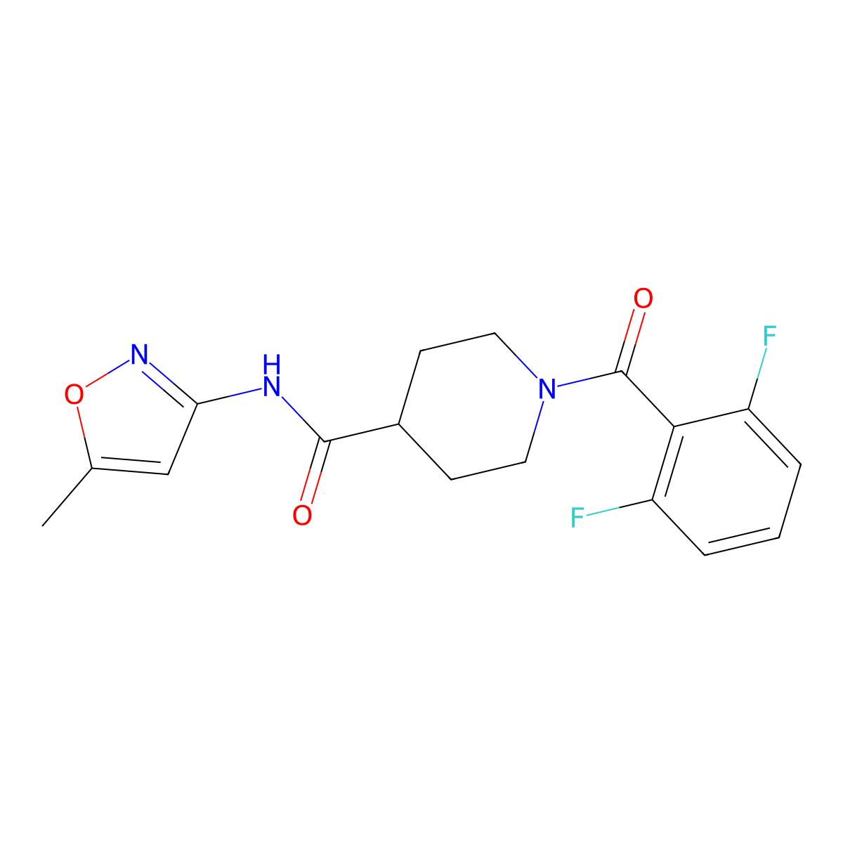 1-(2,6-difluorobenzoyl)-N-(5-methylisoxazol-3-yl)piperidine-4-carboxamide molecular structure, CAS 1226450-01-6