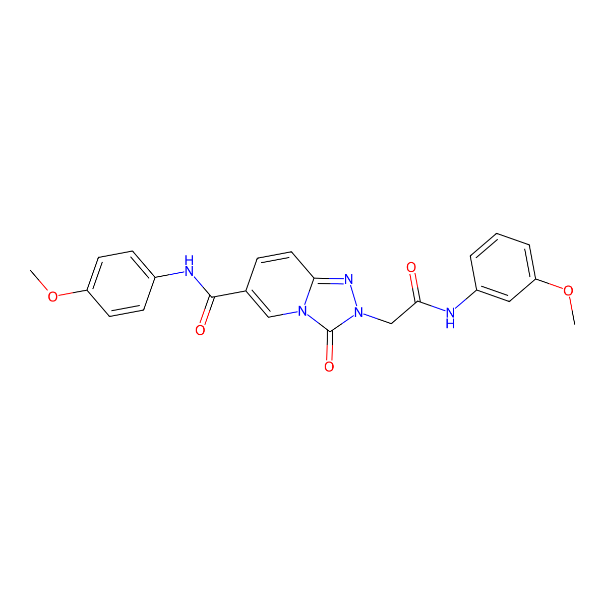 N-(4-methoxyphenyl)-2-{[(3-methoxyphenyl)carbamoyl]methyl}-3-oxo-2H,3H-[1,2,4]triazolo[4,3-a]pyridine-6-carboxamide molecular structure, CAS 1226450-02-7