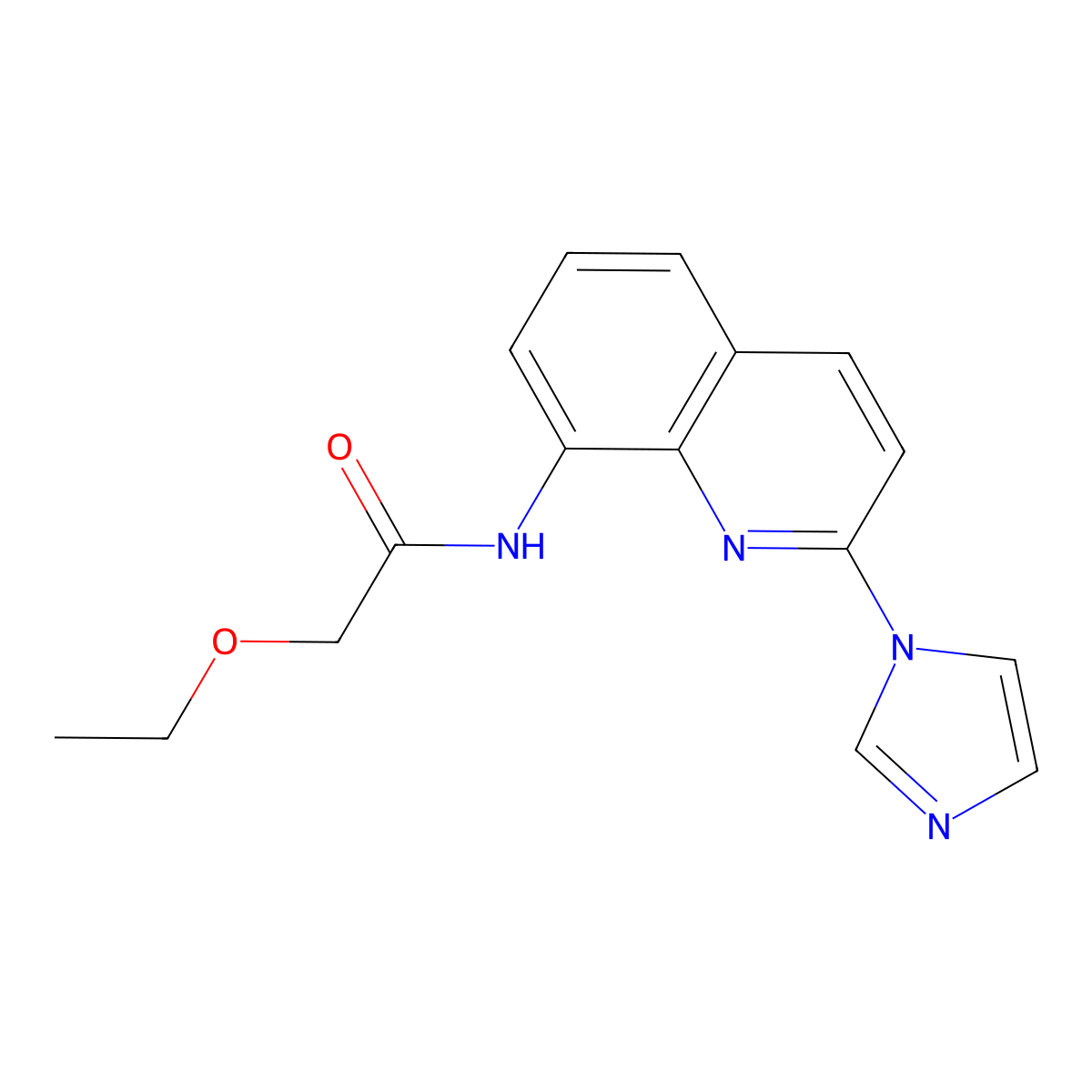N-(2-(1H-imidazol-1-yl)quinolin-8-yl)-2-ethoxyacetamide molecular structure, CAS 1226450-14-1