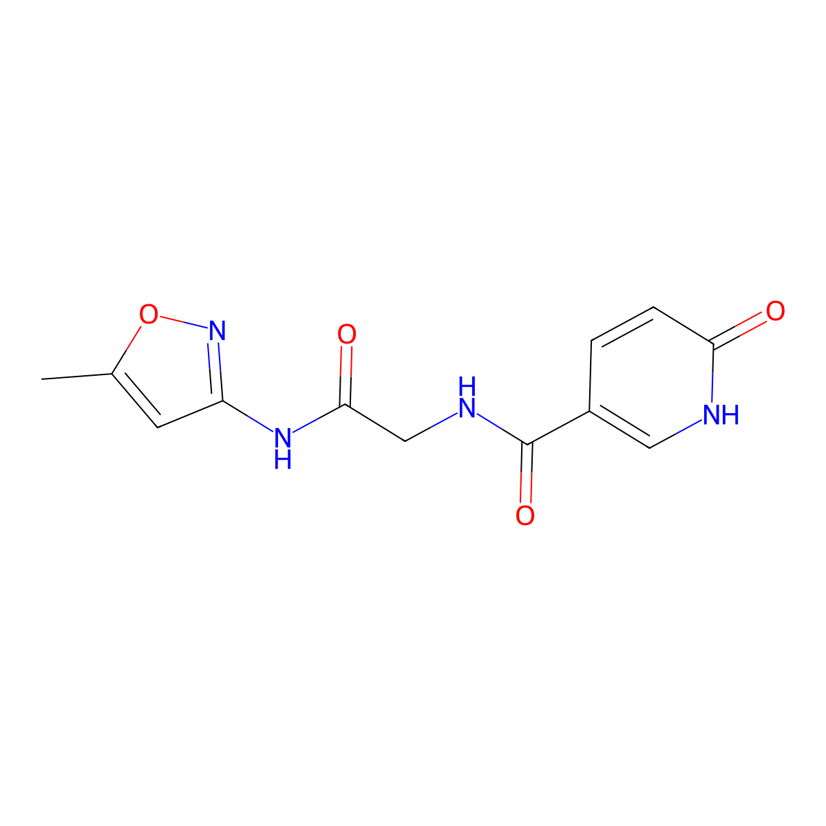 N-(2-((5-methylisoxazol-3-yl)amino)-2-oxoethyl)-6-oxo-1,6-dihydropyridine-3-carboxamide molecular structure, CAS 1226450-16-3