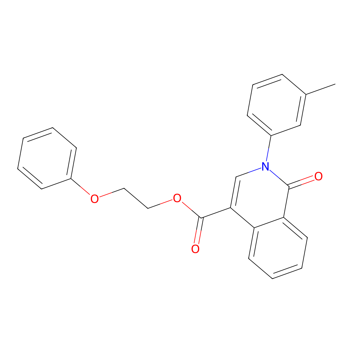 2-Phenoxyethyl 2-(3-methylphenyl)-1-oxo-1,2-dihydroisoquinoline-4-carboxylate molecular structure, CAS 1226450-19-6