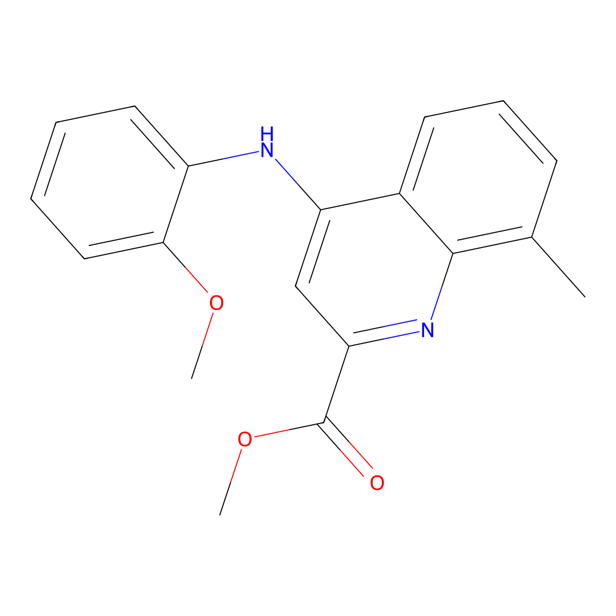 Methyl 4-[(2-methoxyphenyl)amino]-8-methylquinoline-2-carboxylate molecular structure, CAS 1226450-30-1