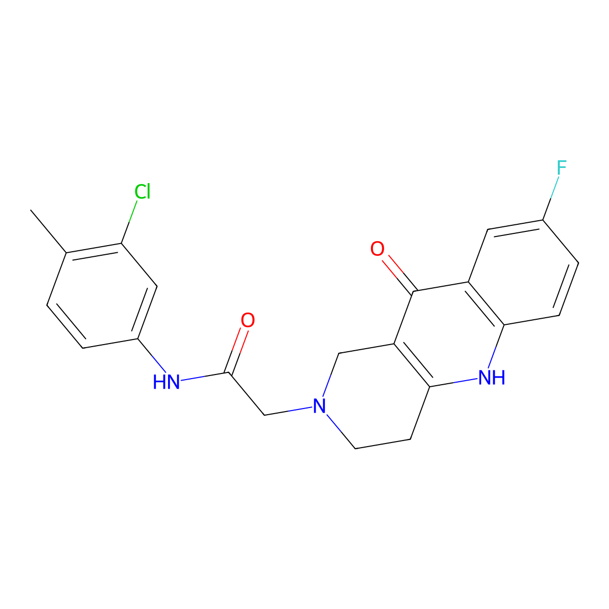 N-(3-chloro-4-methylphenyl)-2-(8-fluoro-10-oxo-3,4-dihydrobenzo[b][1,6]naphthyridin-2(1H,5H,10H)-yl)acetamide molecular structure, CAS 1226450-33-4