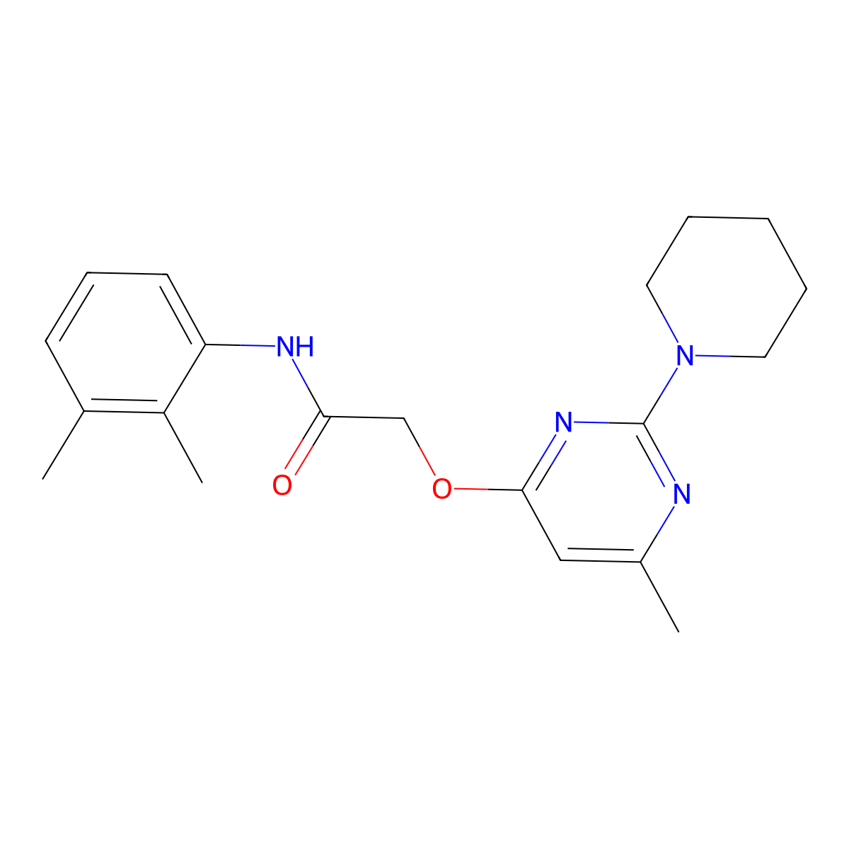 N-(2,3-dimethylphenyl)-2-{[6-methyl-2-(piperidin-1-yl)pyrimidin-4-yl]oxy}acetamide molecular structure, CAS 1226450-41-4