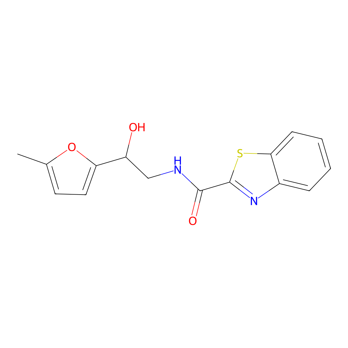 N-(2-hydroxy-2-(5-methylfuran-2-yl)ethyl)benzo[d]thiazole-2-carboxamide molecular structure, CAS 1226450-44-7