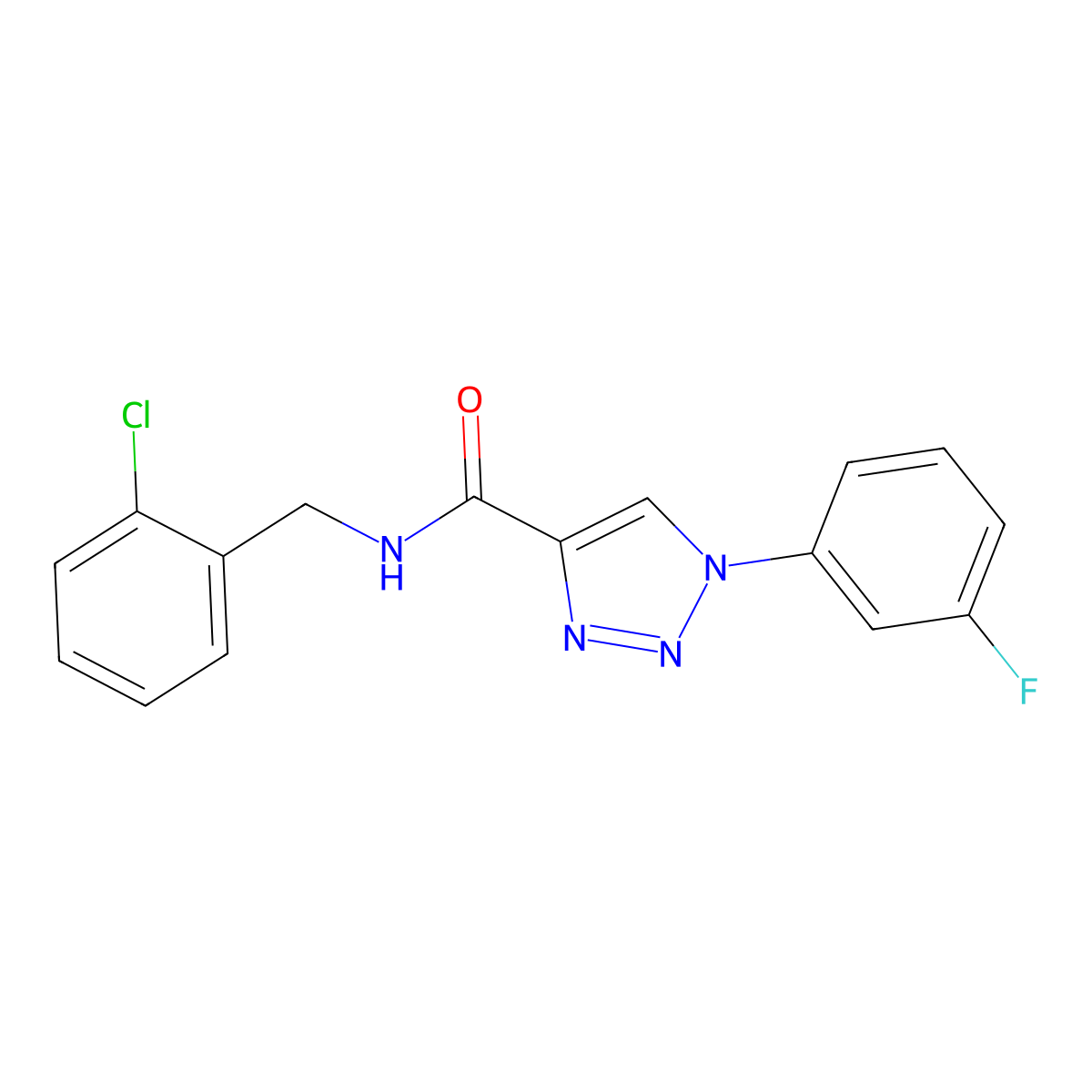 N-(2-chlorobenzyl)-1-(3-fluorophenyl)-1H-1,2,3-triazole-4-carboxamide molecular structure, CAS 1226450-51-6