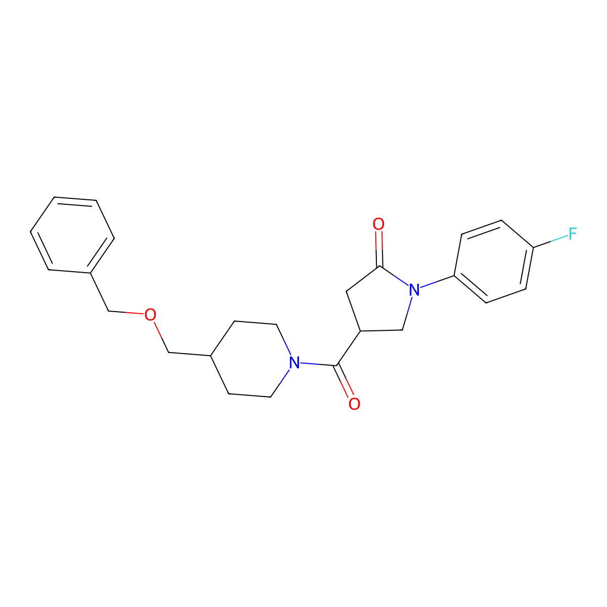 4-{4-[(Benzyloxy)methyl]piperidine-1-carbonyl}-1-(4-fluorophenyl)pyrrolidin-2-one molecular structure, CAS 1226450-62-9