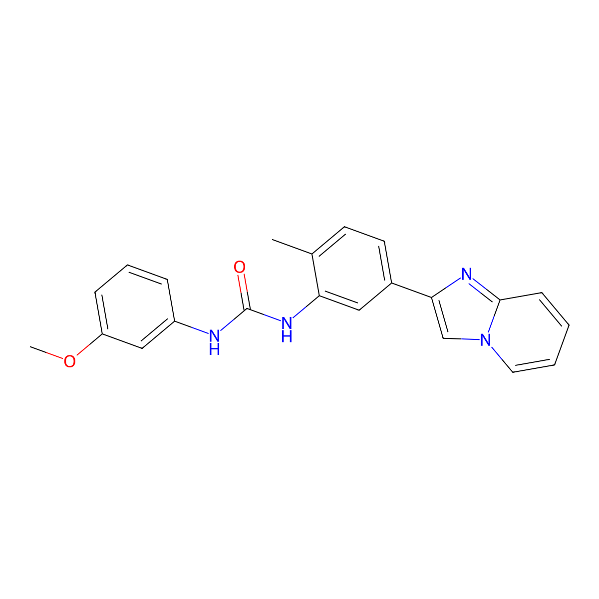 1-(5-(Imidazo[1,2-a]pyridin-2-yl)-2-methylphenyl)-3-(3-methoxyphenyl)urea molecular structure, CAS 1226450-68-5