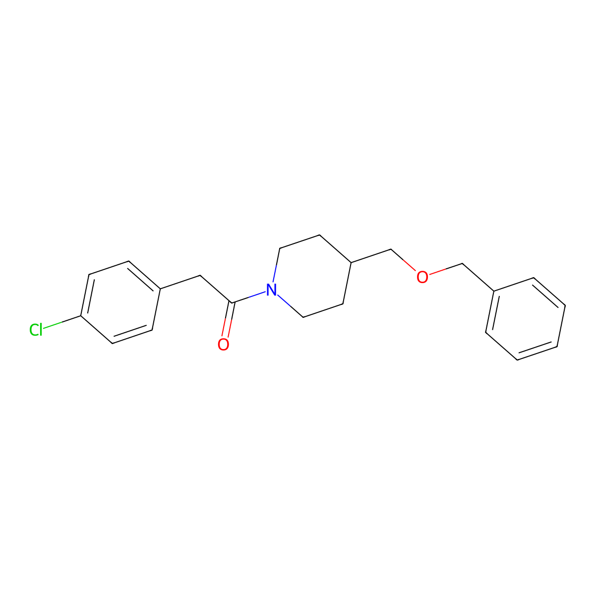 1-(4-((Benzyloxy)methyl)piperidin-1-yl)-2-(4-chlorophenyl)ethanone molecular structure, CAS 1226450-69-6