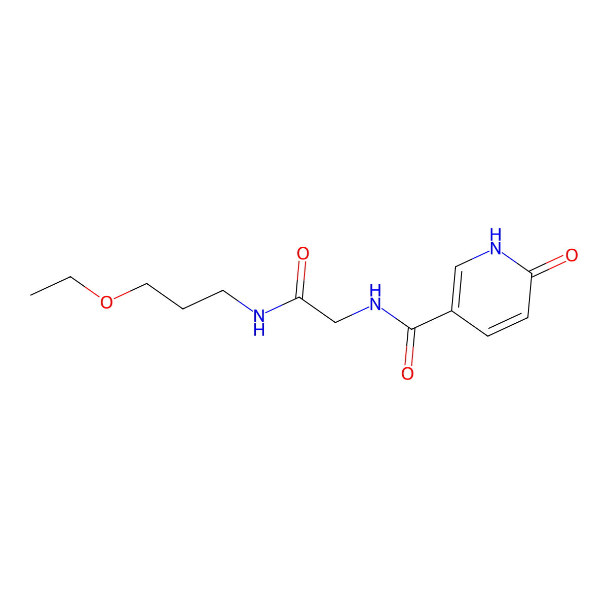 N-(2-((3-ethoxypropyl)amino)-2-oxoethyl)-6-oxo-1,6-dihydropyridine-3-carboxamide molecular structure, CAS 1226450-71-0