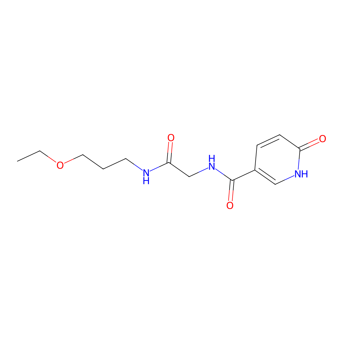 N-(2-((3-ethoxypropyl)amino)-2-oxoethyl)-6-oxo-1,6-dihydropyridine-3-carboxamide molecular structure, CAS 1226450-71-0