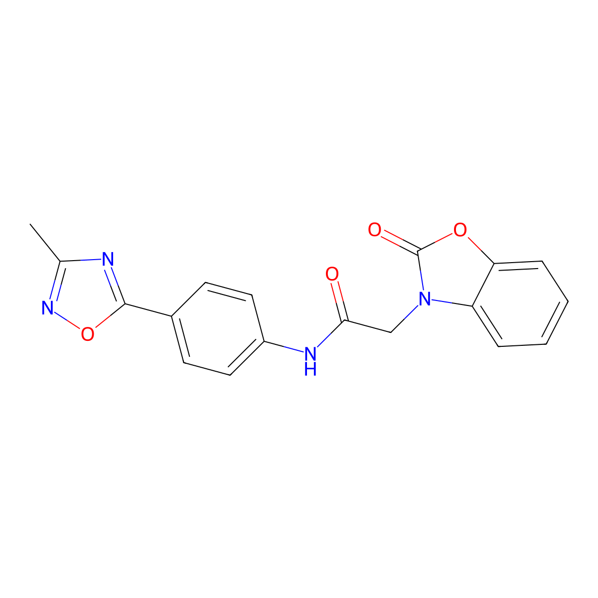 N-(4-(3-methyl-1,2,4-oxadiazol-5-yl)phenyl)-2-(2-oxobenzo[d]oxazol-3(2H)-yl)acetamide molecular structure, CAS 1226450-78-7