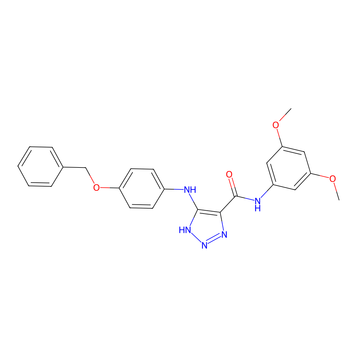 5-{[4-(benzyloxy)phenyl]amino}-N-(3,5-dimethoxyphenyl)-1H-1,2,3-triazole-4-carboxamide molecular structure, CAS 1226450-89-0