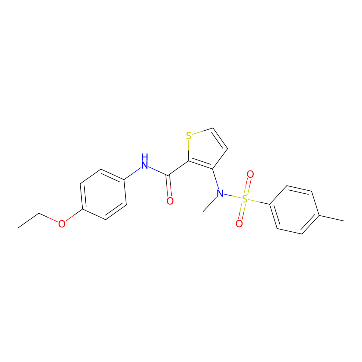 3-(N,4-dimethylphenylsulfonamido)-N-(4-ethoxyphenyl)thiophene-2-carboxamide molecular structure, CAS 1226450-98-1