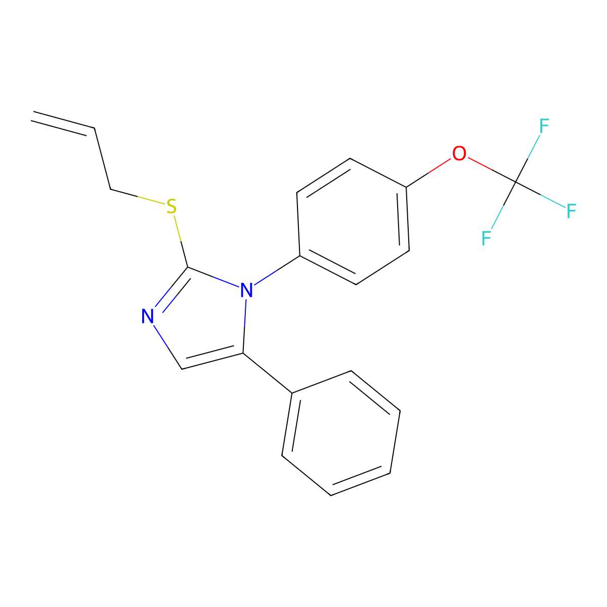 2-(allylthio)-5-phenyl-1-(4-(trifluoromethoxy)phenyl)-1H-imidazole molecular structure, CAS 1226451-01-9