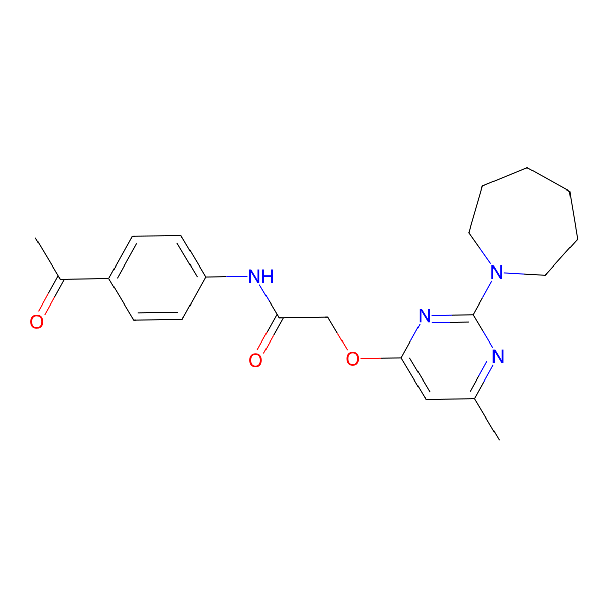 N-(4-acetylphenyl)-2-{[2-(azepan-1-yl)-6-methylpyrimidin-4-yl]oxy}acetamide molecular structure, CAS 1226451-09-7