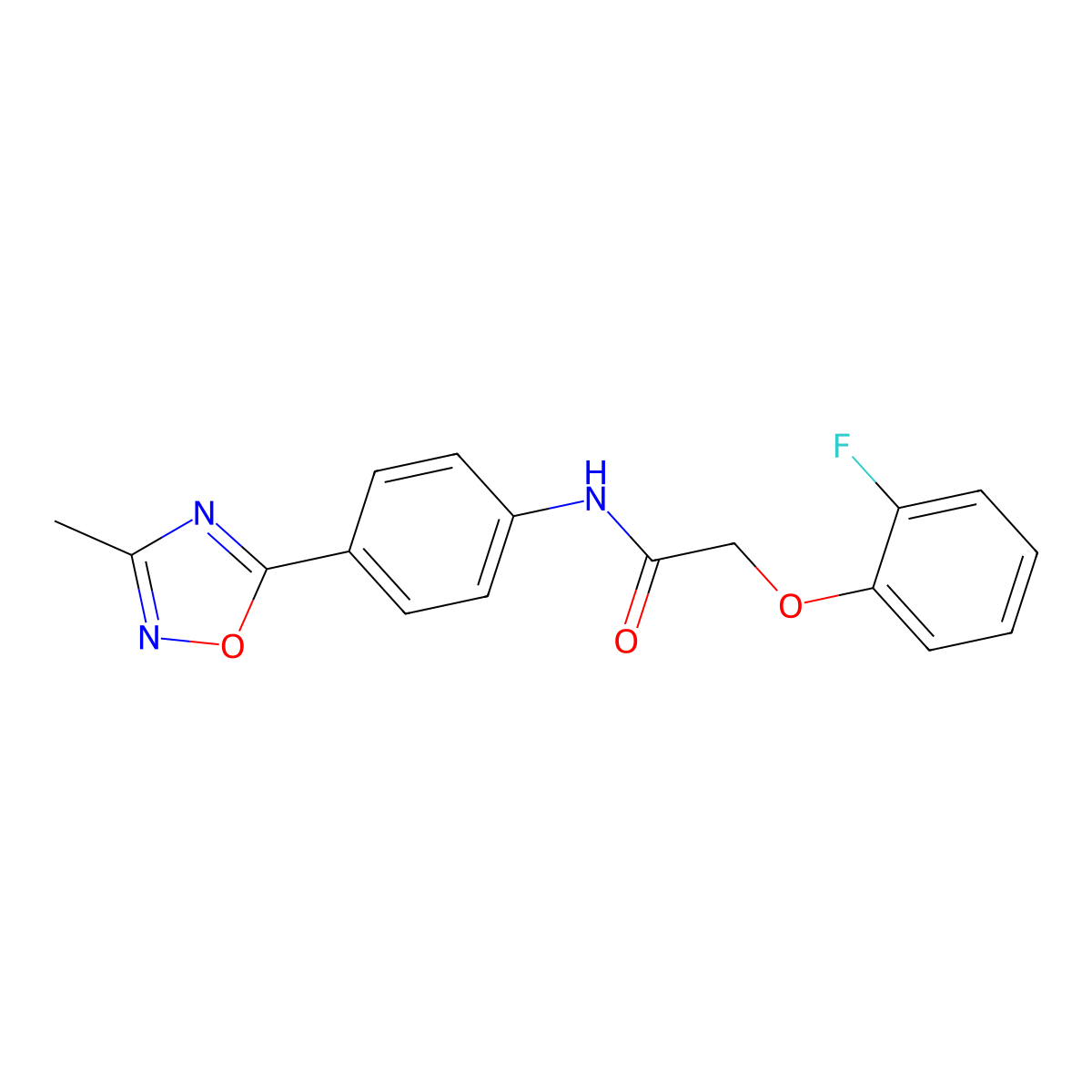 2-(2-fluorophenoxy)-N-[4-(3-methyl-1,2,4-oxadiazol-5-yl)phenyl]acetamide molecular structure, CAS 1226451-11-1