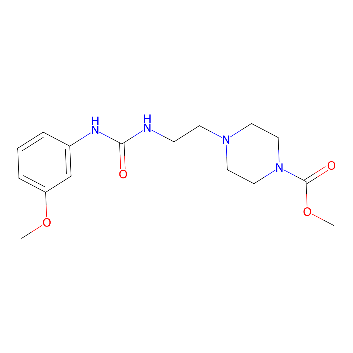 Methyl 4-(2-(3-(3-methoxyphenyl)ureido)ethyl)piperazine-1-carboxylate molecular structure, CAS 1226451-16-6