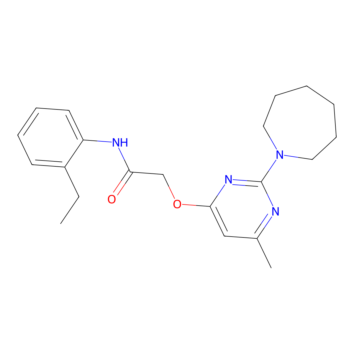2-{[2-(azepan-1-yl)-6-methylpyrimidin-4-yl]oxy}-N-(2-ethylphenyl)acetamide molecular structure, CAS 1226451-19-9