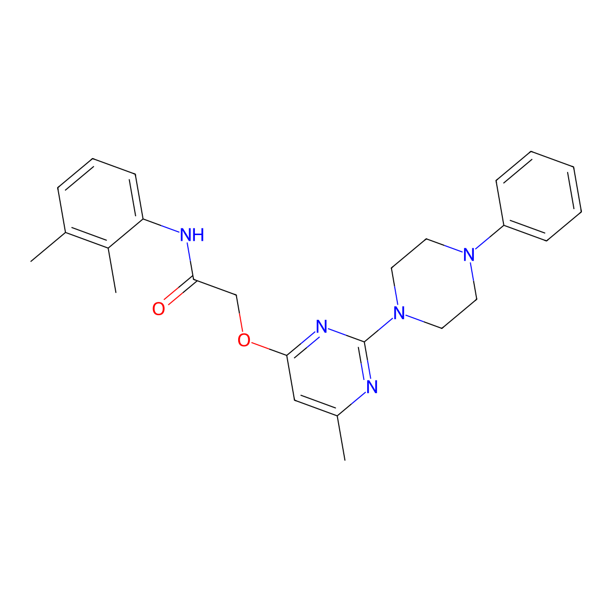 N-(2,3-dimethylphenyl)-2-{[6-methyl-2-(4-phenylpiperazin-1-yl)pyrimidin-4-yl]oxy}acetamide molecular structure, CAS 1226451-41-7