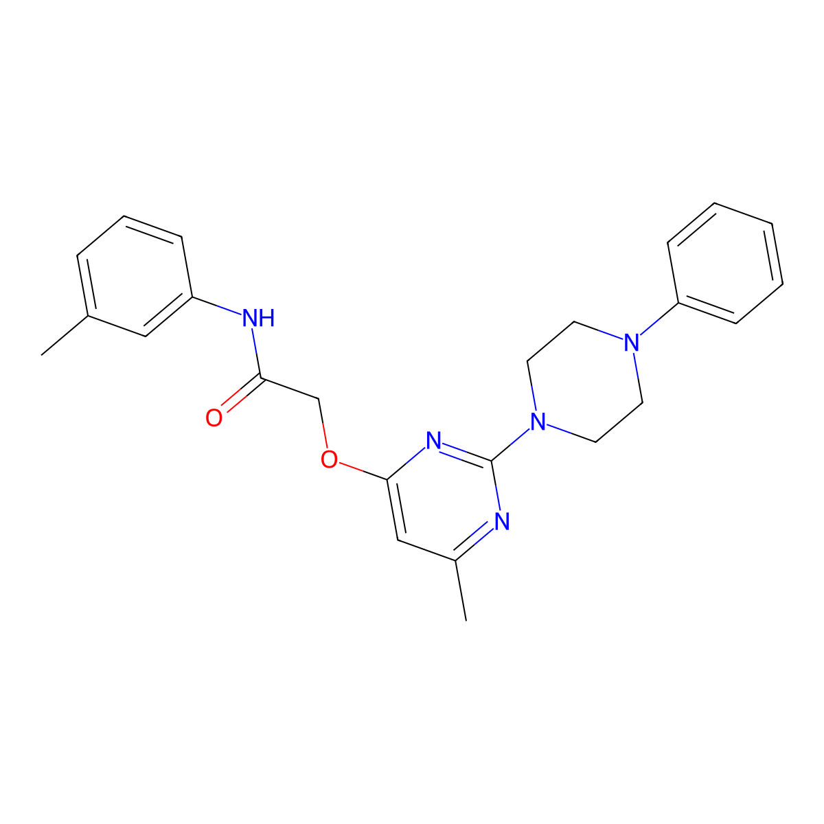 N-(3-methylphenyl)-2-{[6-methyl-2-(4-phenylpiperazin-1-yl)pyrimidin-4-yl]oxy}acetamide molecular structure, CAS 1226451-52-0
