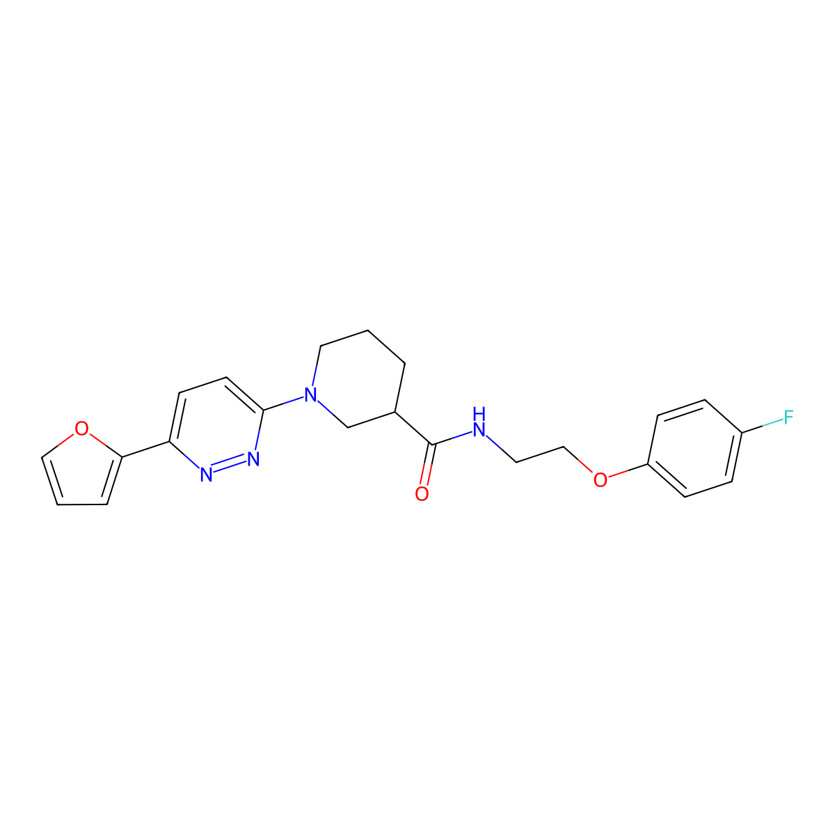 N-[2-(4-fluorophenoxy)ethyl]-1-[6-(furan-2-yl)pyridazin-3-yl]piperidine-3-carboxamide molecular structure, CAS 1226451-55-3
