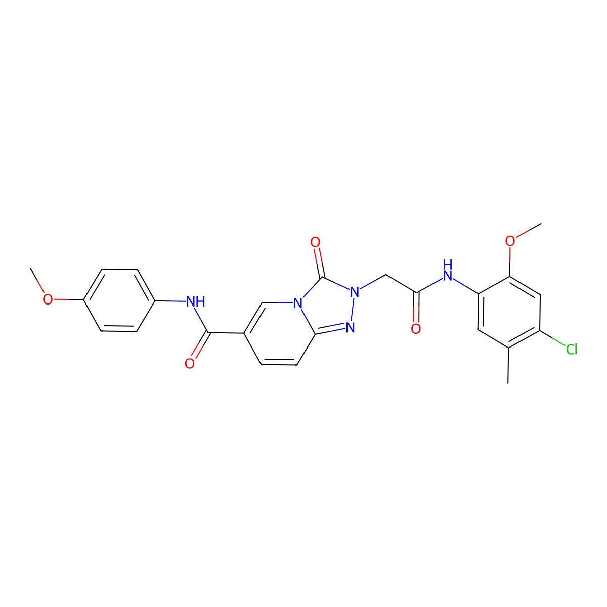 2-(2-((4-chloro-2-methoxy-5-methylphenyl)amino)-2-oxoethyl)-N-(4-methoxyphenyl)-3-oxo-2,3-dihydro-[1,2,4]triazolo[4,3-a]pyridine-6-carboxamide molecular structure, CAS 1226451-71-3