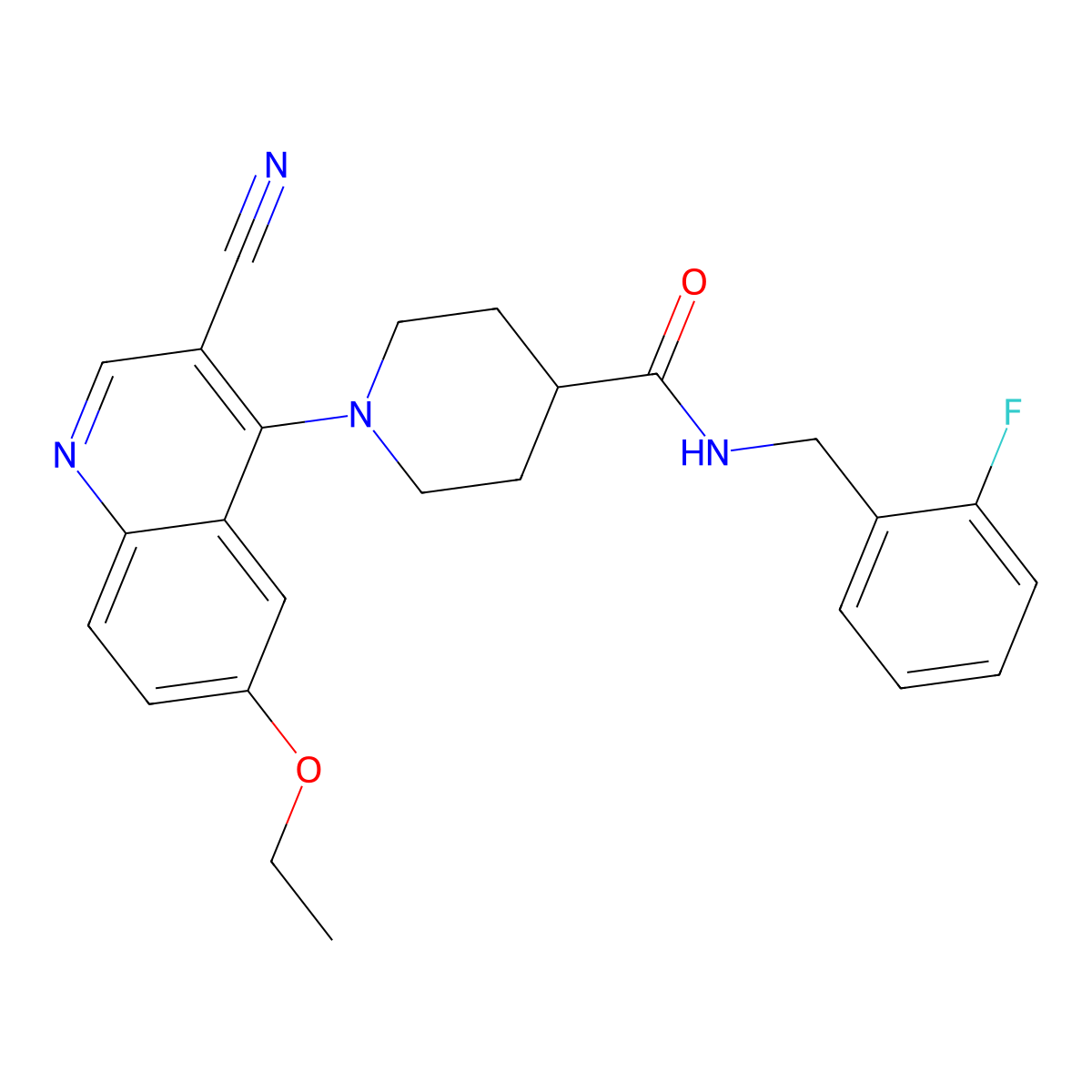 1-(3-cyano-6-ethoxyquinolin-4-yl)-N-[(2-fluorophenyl)methyl]piperidine-4-carboxamide molecular structure, CAS 1226451-72-4