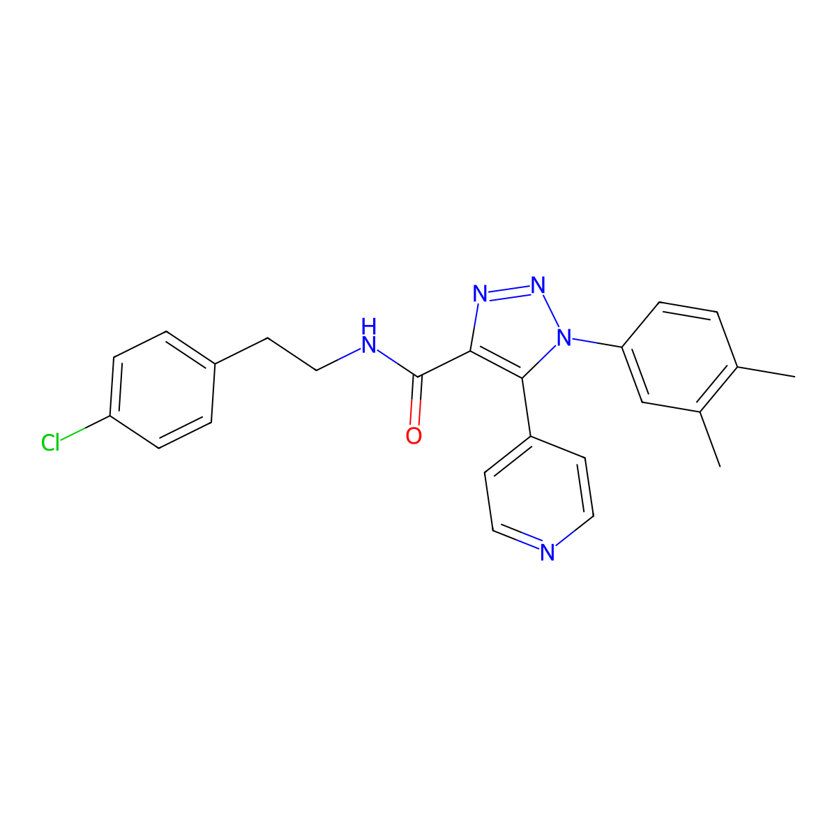 N-[2-(4-chlorophenyl)ethyl]-1-(3,4-dimethylphenyl)-5-(pyridin-4-yl)-1H-1,2,3-triazole-4-carboxamide molecular structure, CAS 1226453-01-5