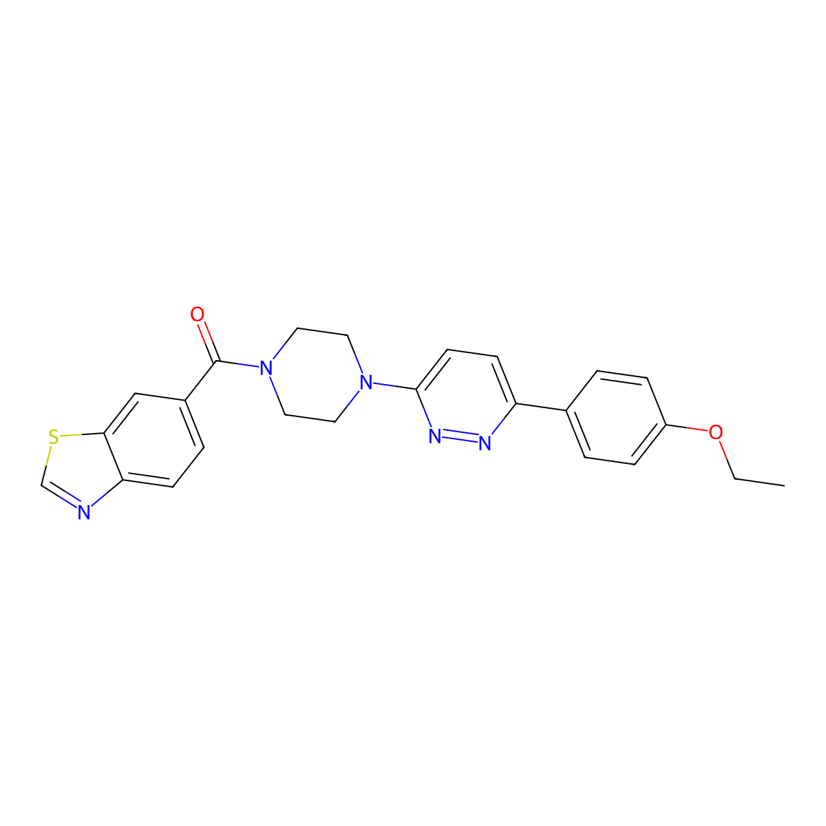 Benzo[d]thiazol-6-yl(4-(6-(4-ethoxyphenyl)pyridazin-3-yl)piperazin-1-yl)methanone molecular structure, CAS 1226453-28-6