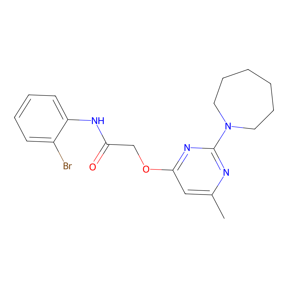 2-{[2-(azepan-1-yl)-6-methylpyrimidin-4-yl]oxy}-N-(2-bromophenyl)acetamide molecular structure, CAS 1226453-32-2