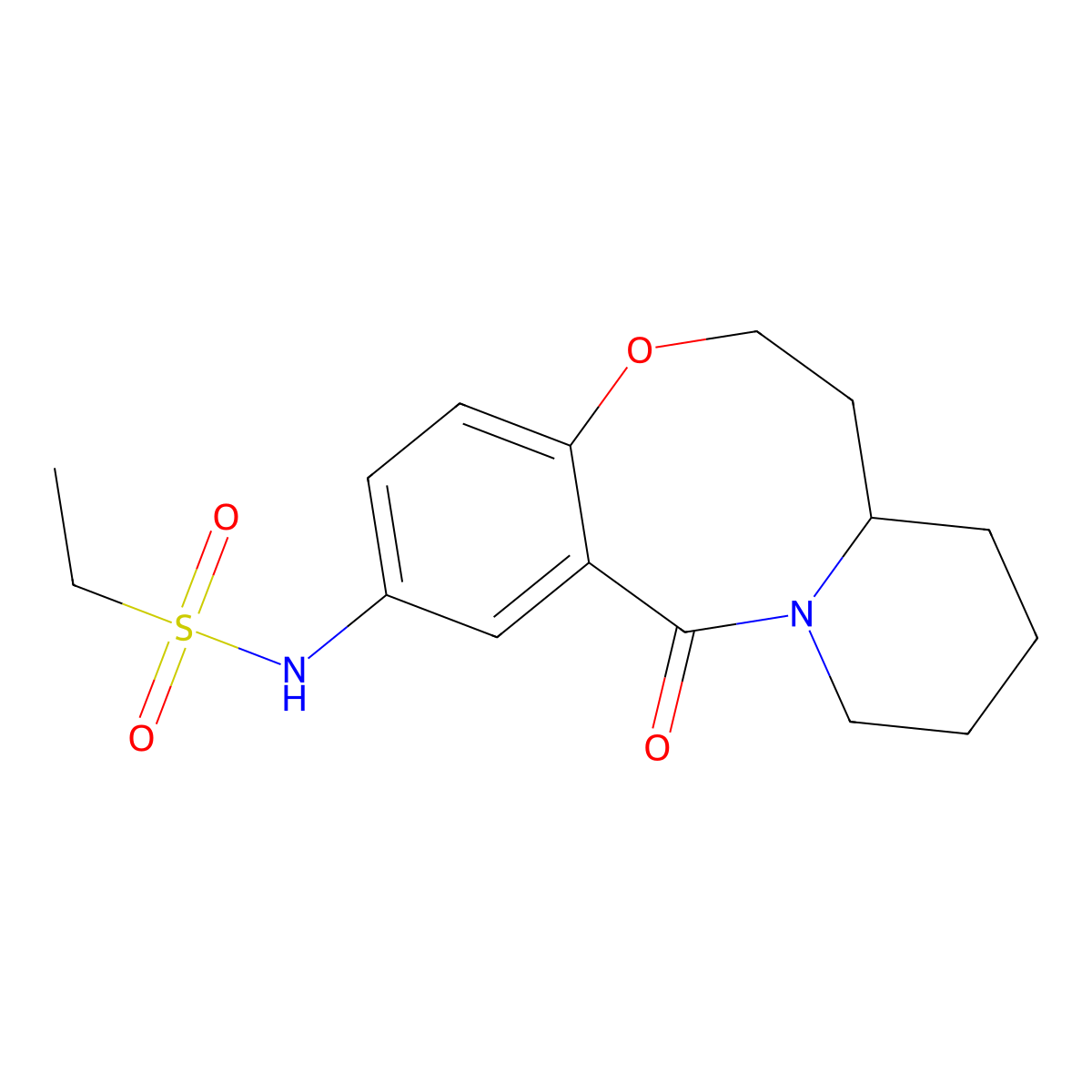 N-(13-oxo-6,7,7a,8,9,10,11,13-octahydrobenzo[b]pyrido[1,2-e][1,5]oxazocin-2-yl)ethanesulfonamide molecular structure, CAS 1226453-42-4