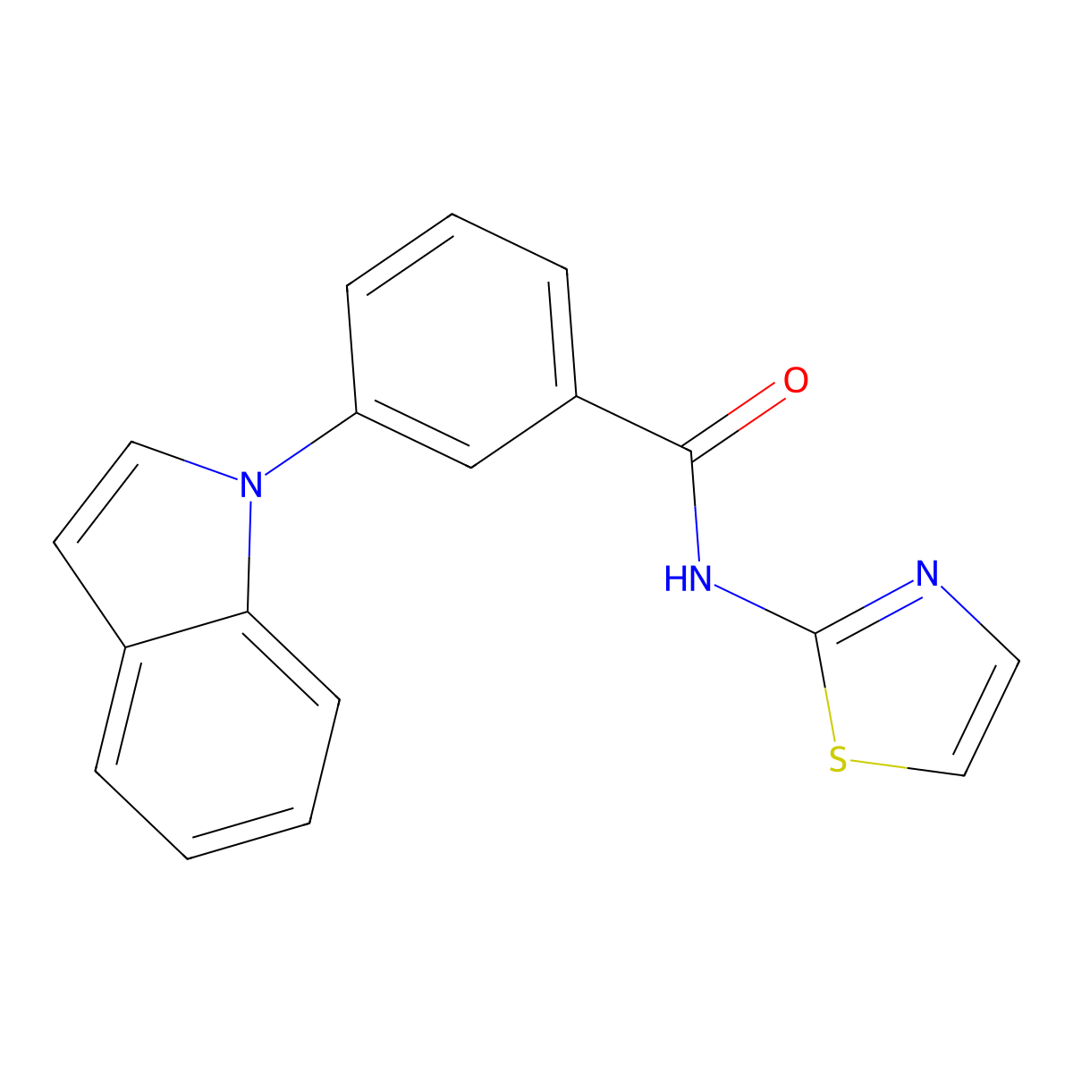 3-(1H-indol-1-yl)-N-(thiazol-2-yl)benzamide molecular structure, CAS 1226453-49-1