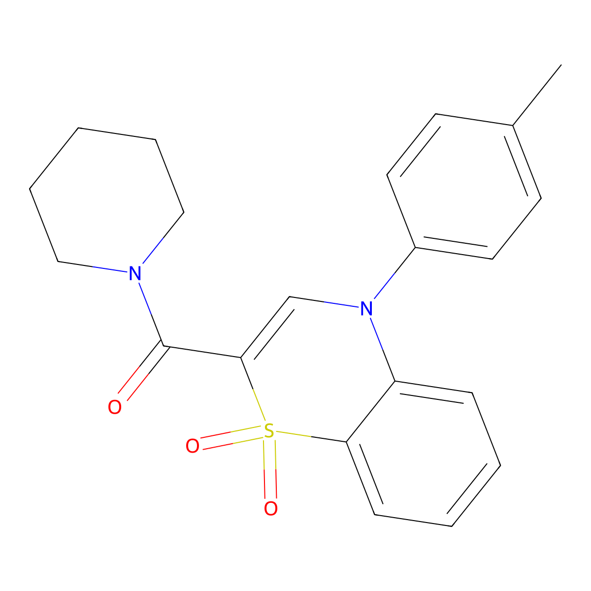 4-(4-methylphenyl)-2-(piperidine-1-carbonyl)-4H-1lambda6,4-benzothiazine-1,1-dione molecular structure, CAS 1226453-84-4