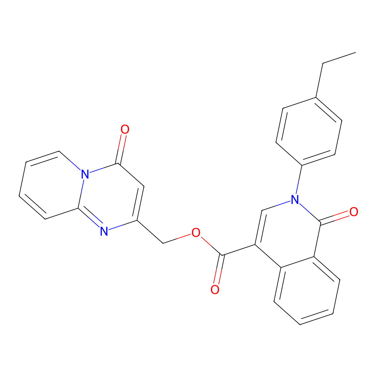 {4-oxo-4H-pyrido[1,2-a]pyrimidin-2-yl}methyl 2-(4-ethylphenyl)-1-oxo-1,2-dihydroisoquinoline-4-carboxylate molecular structure, CAS 1226453-89-9