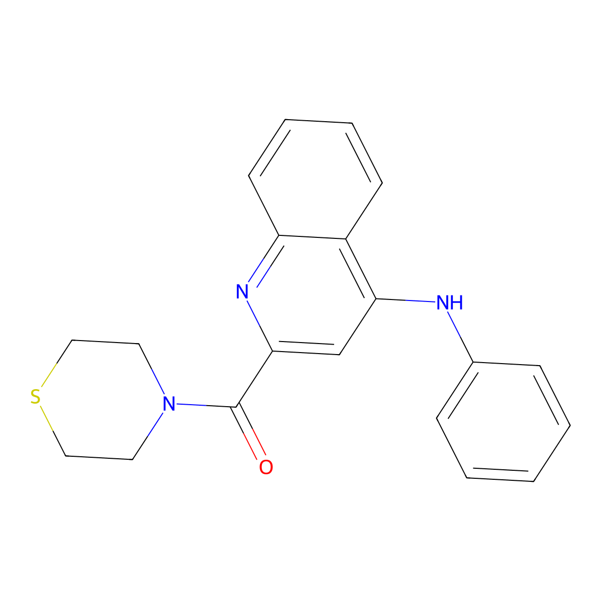 (4-(Phenylamino)quinolin-2-yl)(thiomorpholino)methanone molecular structure, CAS 1226454-09-6