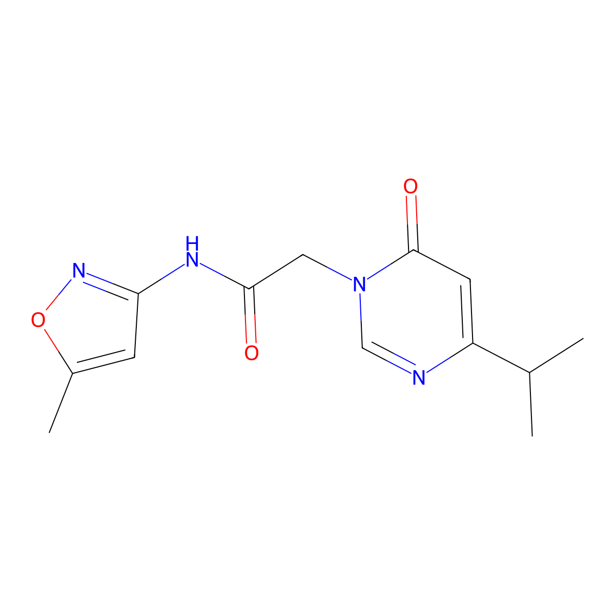 2-(4-isopropyl-6-oxopyrimidin-1(6H)-yl)-N-(5-methylisoxazol-3-yl)acetamide molecular structure, CAS 1226454-23-4