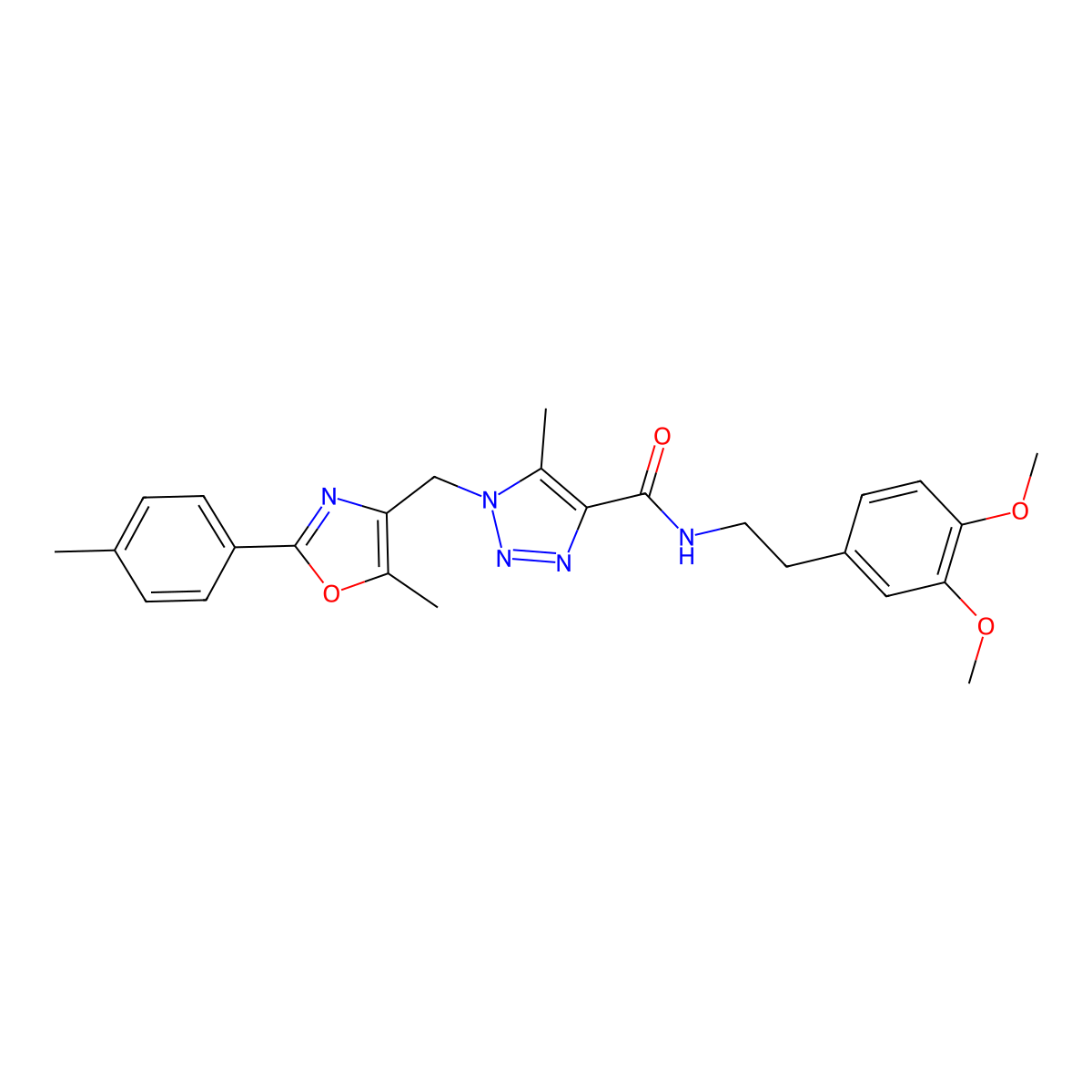 N-[2-(3,4-dimethoxyphenyl)ethyl]-5-methyl-1-{[5-methyl-2-(4-methylphenyl)-1,3-oxazol-4-yl]methyl}-1H-1,2,3-triazole-4-carboxamide molecular structure, CAS 1226454-36-9