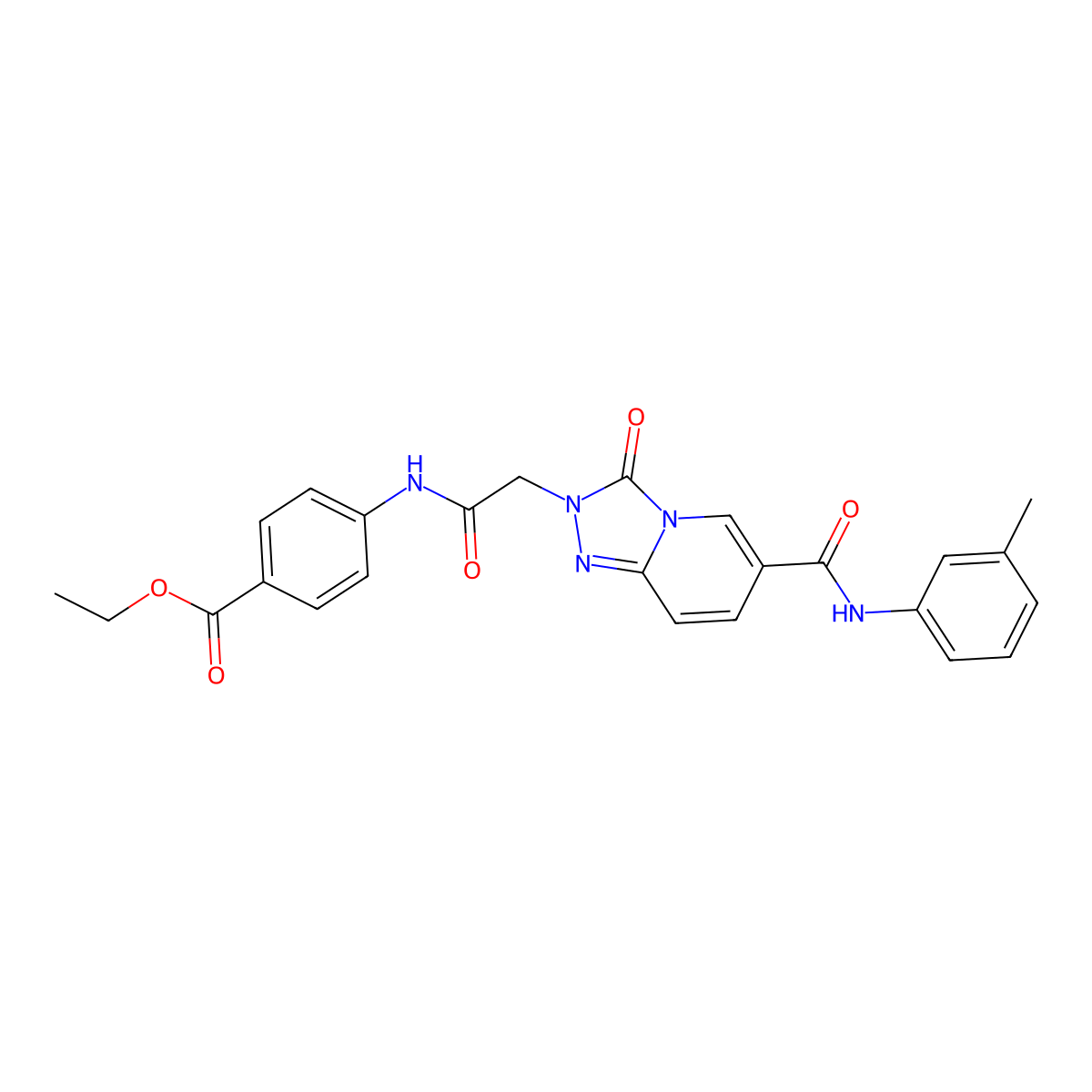 ethyl 4-(2-(3-oxo-6-(m-tolylcarbamoyl)-[1,2,4]triazolo[4,3-a]pyridin-2(3H)-yl)acetamido)benzoate molecular structure, CAS 1226454-44-9