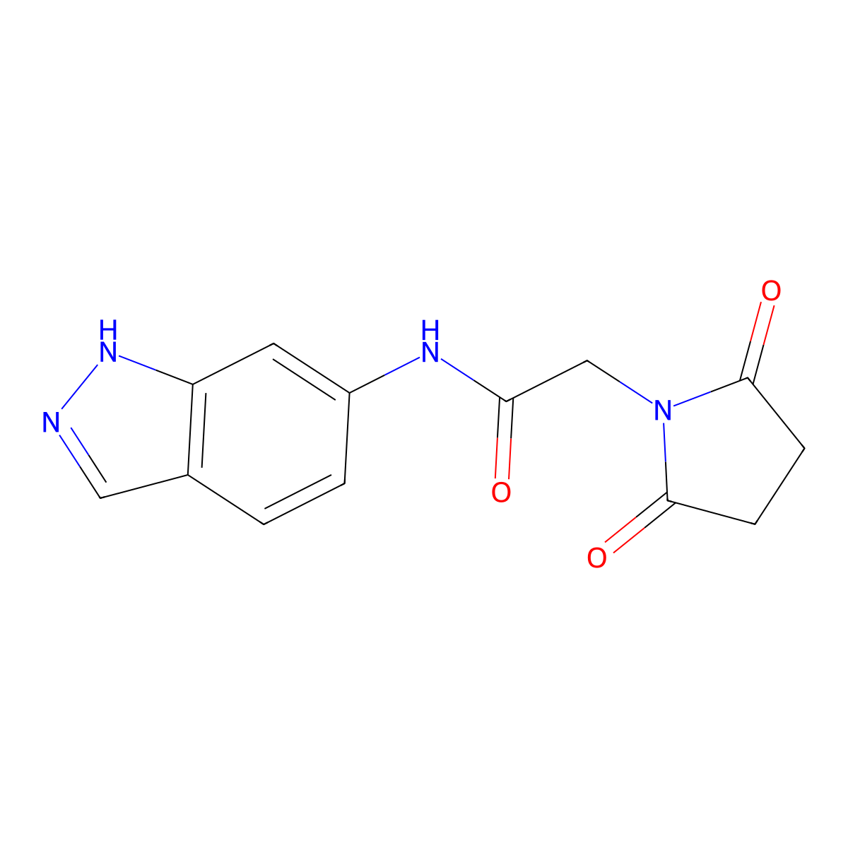 2-(2,5-dioxopyrrolidin-1-yl)-N-(1H-indazol-6-yl)acetamide molecular structure, CAS 1226454-46-1