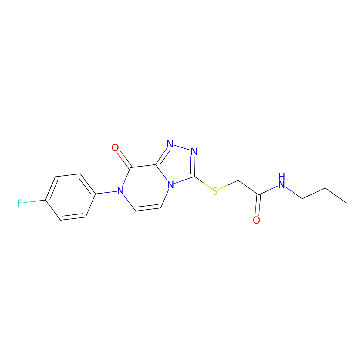 2-{[7-(4-fluorophenyl)-8-oxo-7H,8H-[1,2,4]triazolo[4,3-a]pyrazin-3-yl]sulfanyl}-N-propylacetamide molecular structure, CAS 1226454-61-0