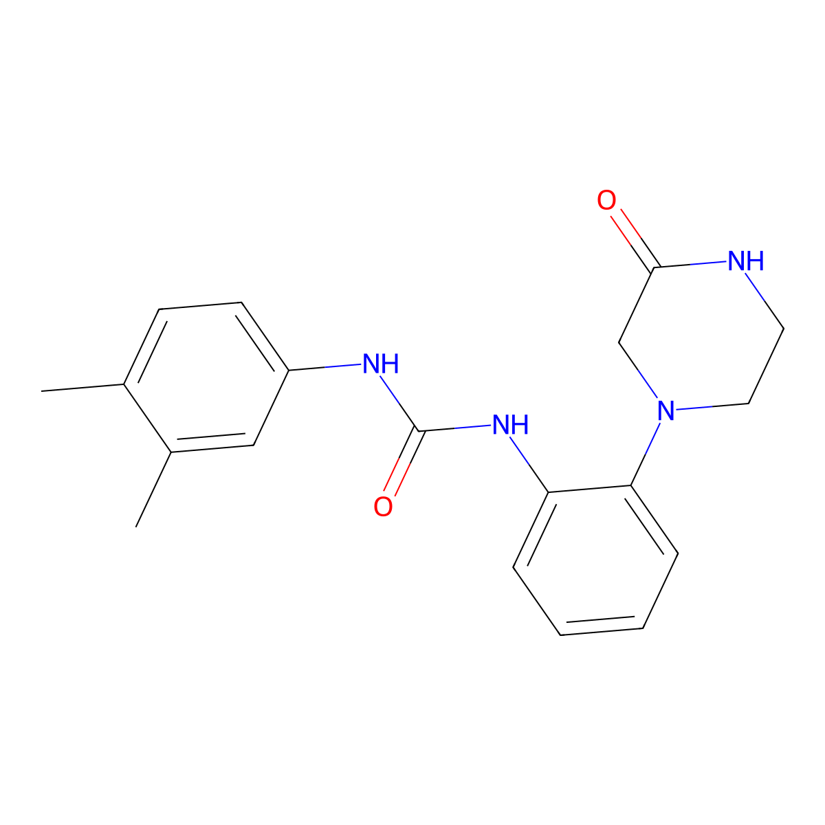 1-(3,4-Dimethylphenyl)-3-[2-(3-oxopiperazin-1-yl)phenyl]urea molecular structure, CAS 1226454-62-1