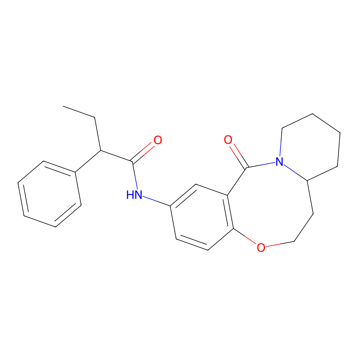 N-(13-oxo-6,7,7a,8,9,10,11,13-octahydrobenzo[b]pyrido[1,2-e][1,5]oxazocin-2-yl)-2-phenylbutanamide molecular structure, CAS 1226454-78-9