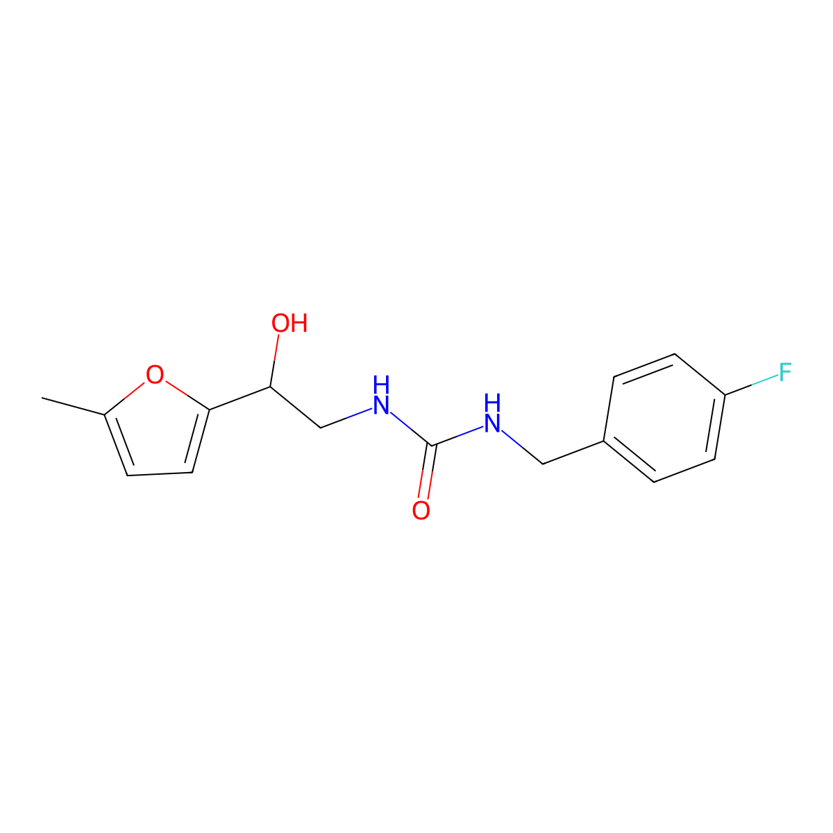 1-(4-Fluorobenzyl)-3-(2-hydroxy-2-(5-methylfuran-2-yl)ethyl)urea molecular structure, CAS 1226454-93-8